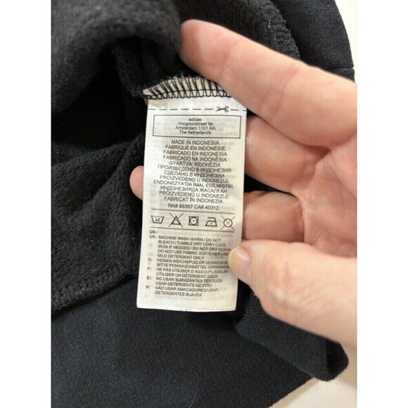 Adidas Pullover Sweatshirt Black Large Tunic Style Long Sleeve - Picture 8 of 10